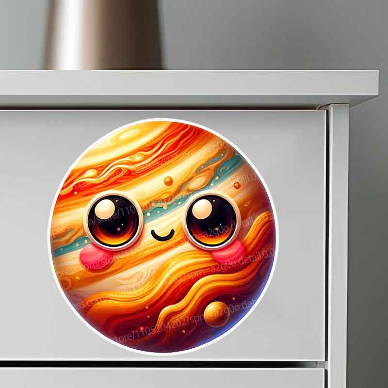 Pvc Panel Background - Cartoon Jupiter stickers space art wall