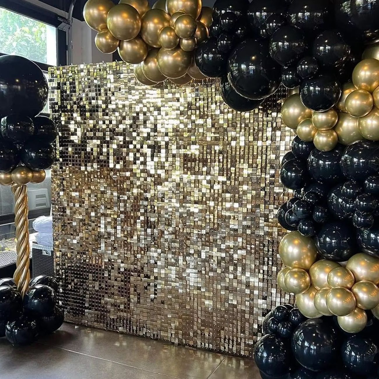 12pcs Light Gold Shimmer Wall  - Pvc Panel Background reseña y precio