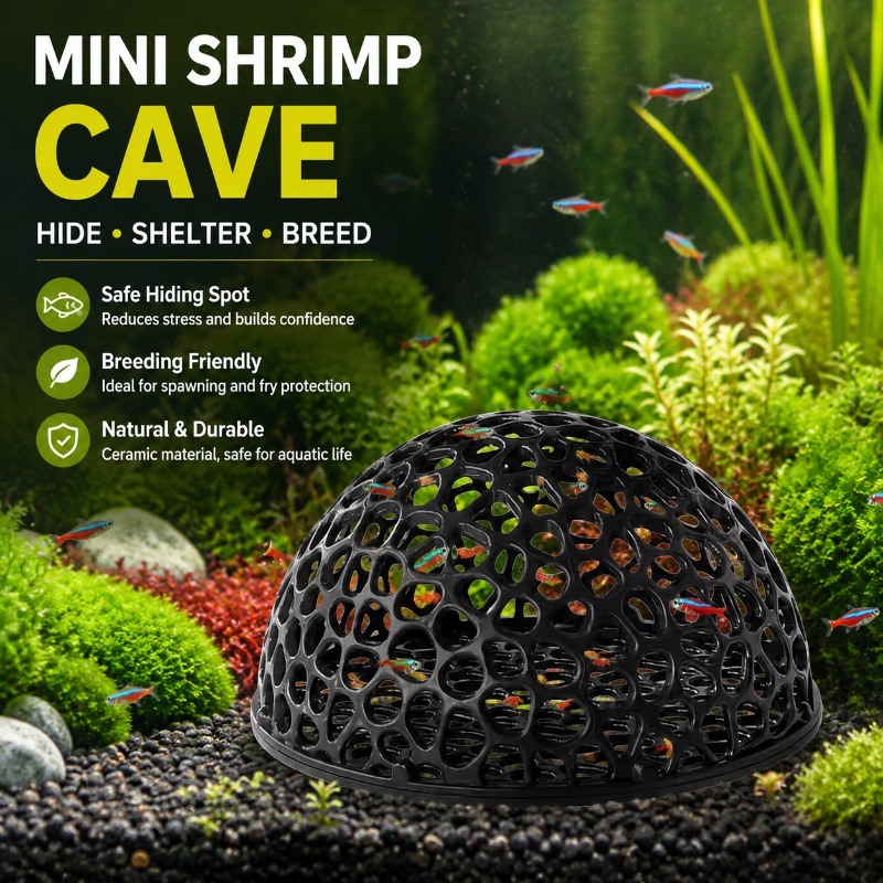 Mini Porous Ceramic Shrimp Cav - Hide Cave Ceramic reseña y precio