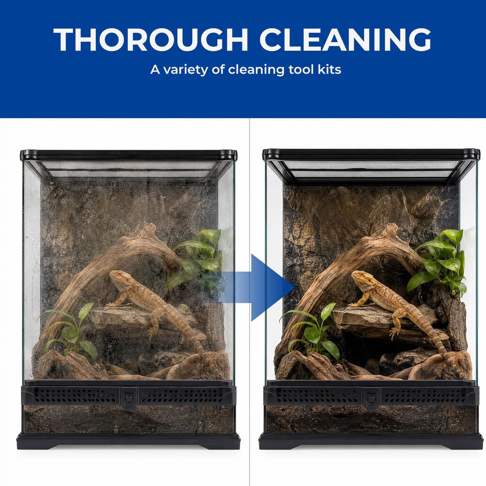 Reptile Tank Cleaning Kit With - Feeding Tong Stainless reseña y precio