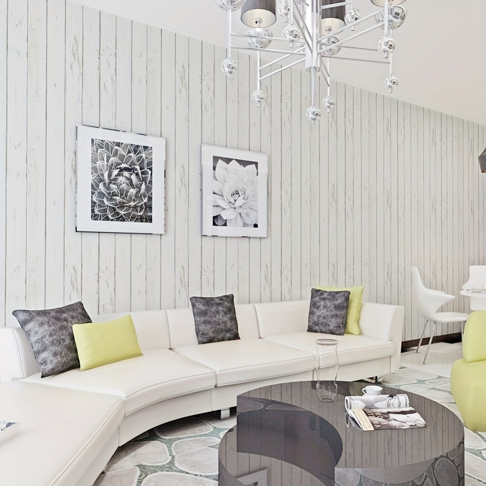 Retro White Wallpaper Wooden P - Pvc Panel Background reseña y precio