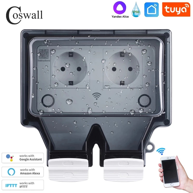 Coswall Tuya Wifi Yandex Alice - Timer Dual Outlet reseña y precio