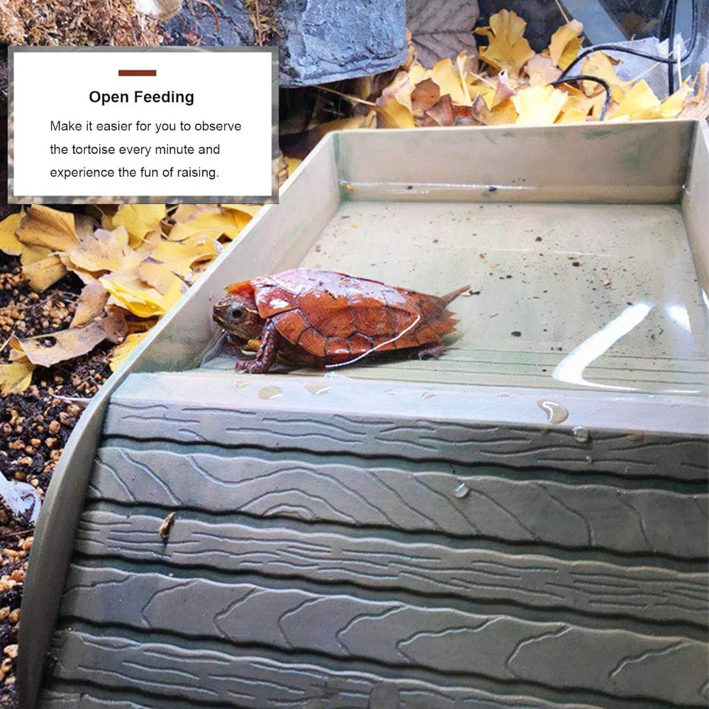 Turtle Bathing Pool Feeding Di - Water Dish Reptile reseña y precio
