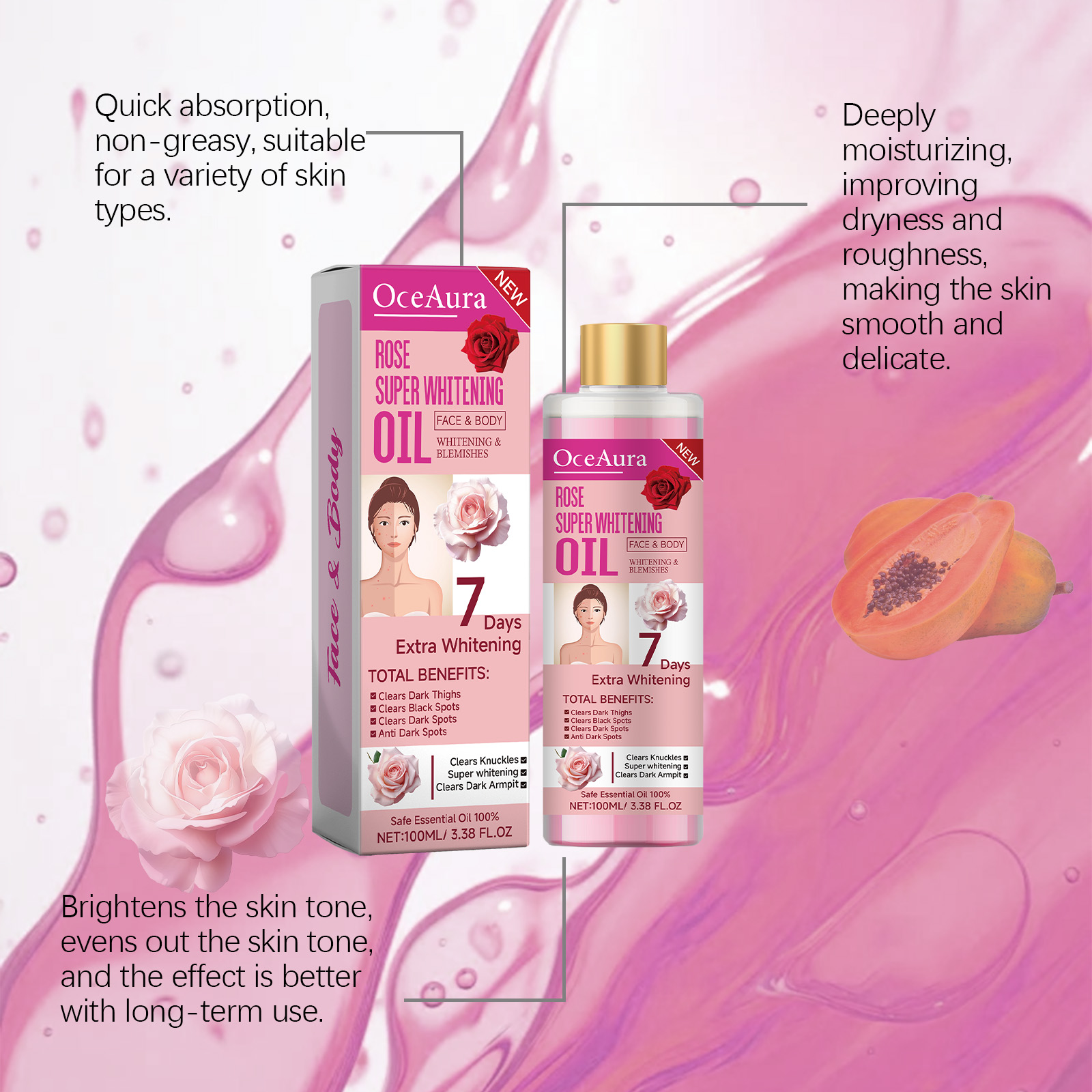 Body Whitening Oil 100ml Natur - Substrate Coconut Fiber reseña y precio