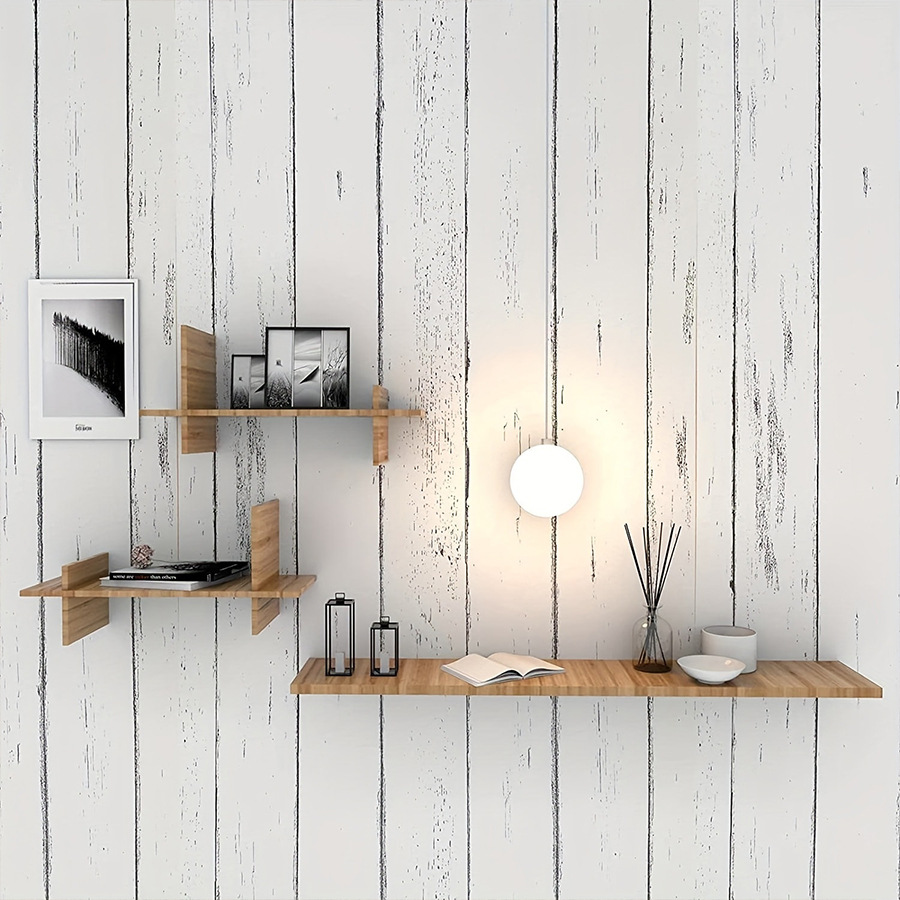 Retro Style White Wood Grain M - Pvc Panel Background reseña y precio