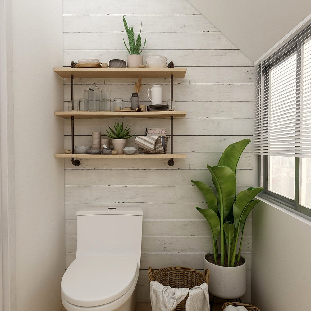 Retro Style White Wood Grain M - Pvc Panel Background reseña y precio