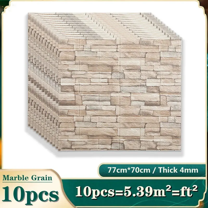 10PCS Self Adhesive 3D Brick W - Pvc Panel Background reseña y precio