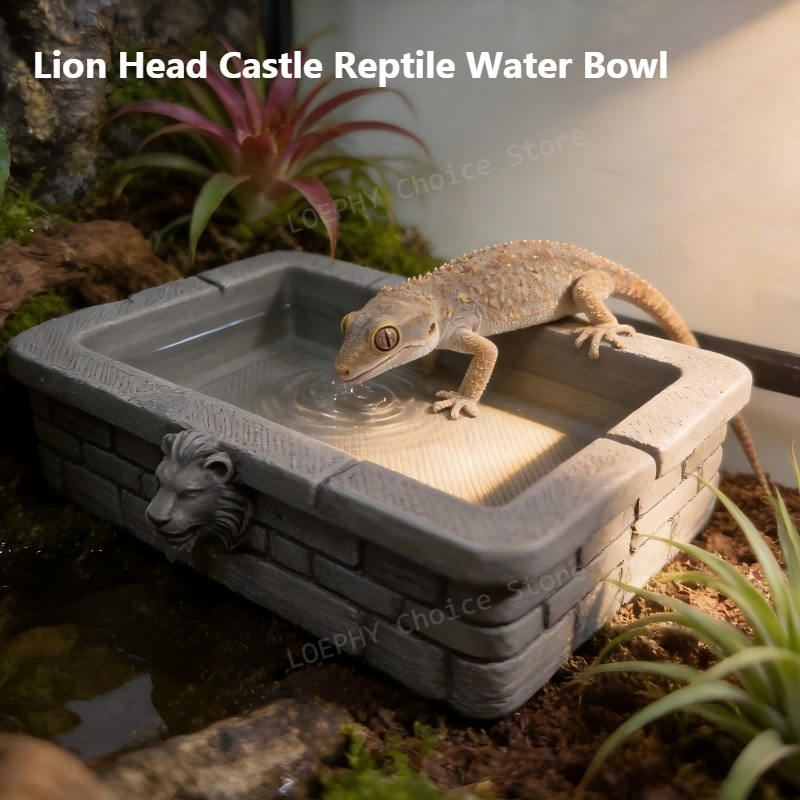 Castle Reptile Water Bowl Lion - Water Dish Reptile reseña y precio