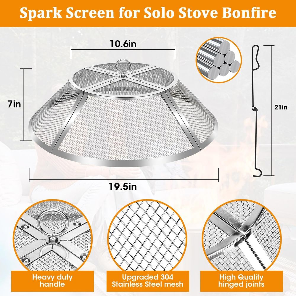 19.5 Stainless Steel Fire Pit  - Screen Top Mesh reseña y precio