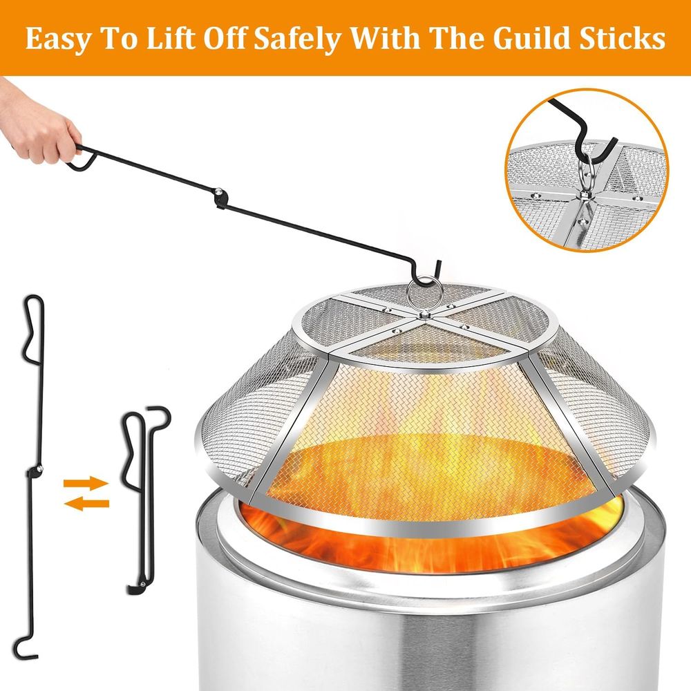 19.5 Stainless Steel Fire Pit  - Screen Top Mesh reseña y precio